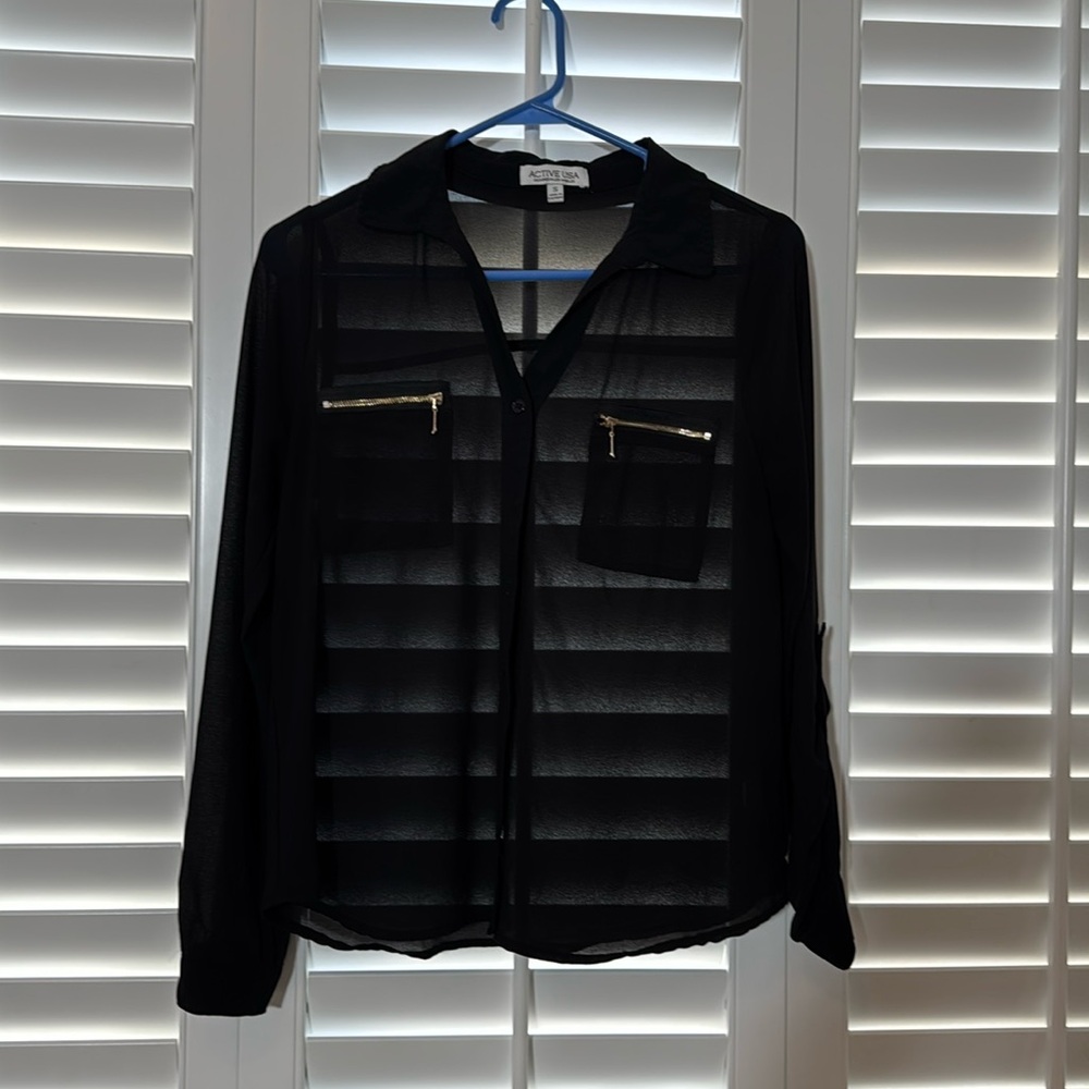 Women’s black sheer top